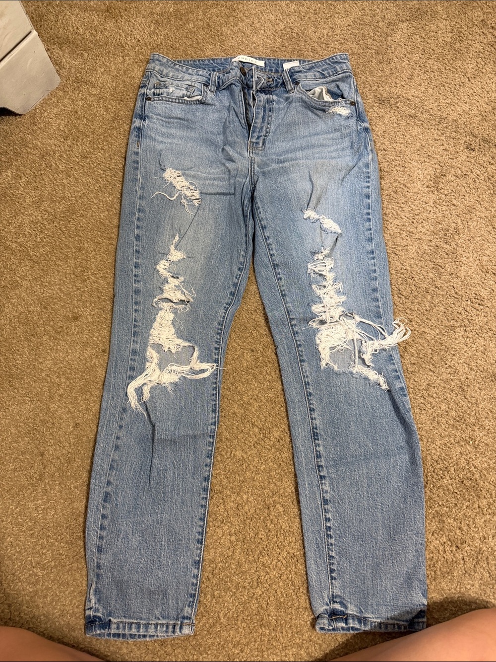 eunina Light Blue Ripped Boyfriend Jeans